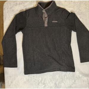 Columbia Kids Fleece Jacket Full Zip Gray Black Size L 14 16 Outdoor Warm